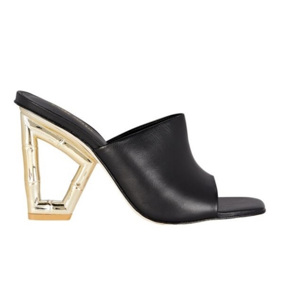 NWOB Cult Gaia Astaea Sandals Women's Black Open Toe Slip On bamboo-style - Picture 6 of 17